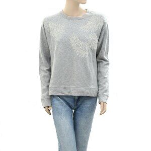 Nice Things Paloma S Gray Sweatshirt Pullover Top Boho Cozy Comfy XL NEW 268701